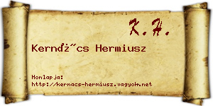 Kernács Hermiusz névjegykártya